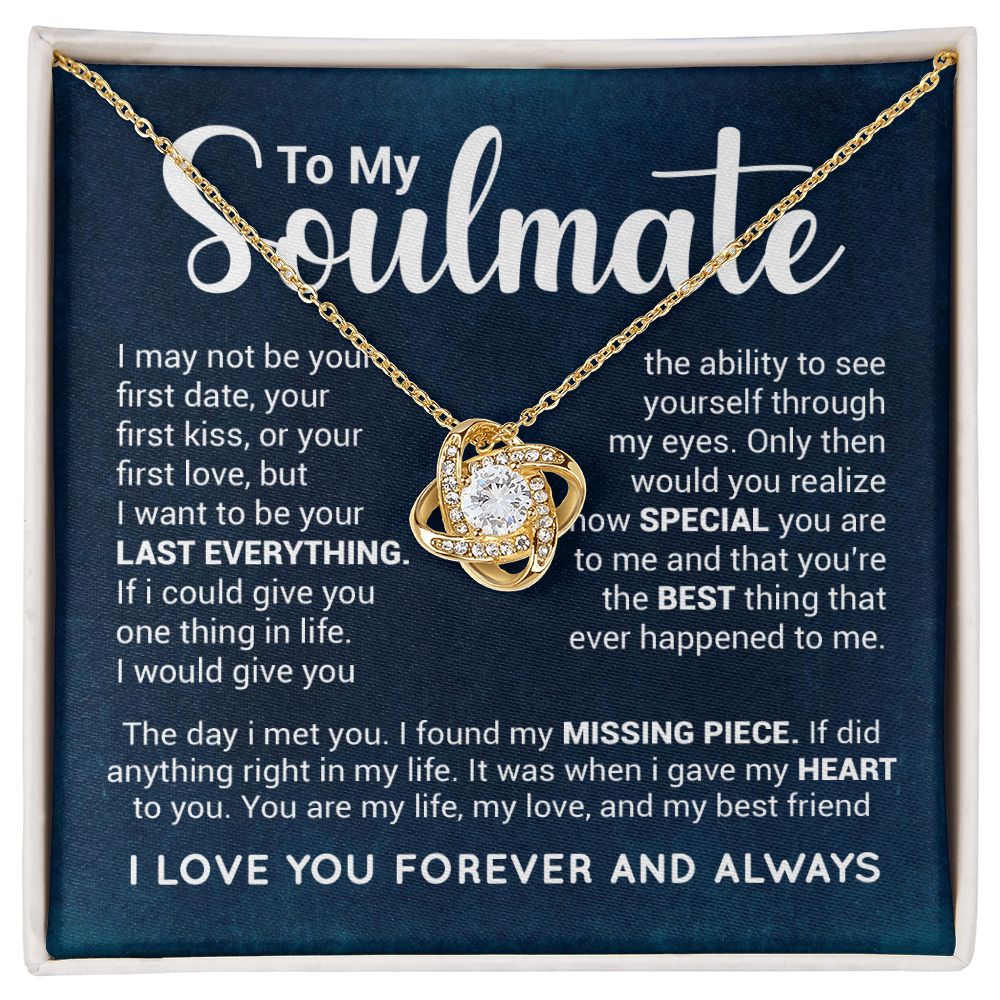 To my soulmate - blue - my love my life my best friend Love Knot - Bulk