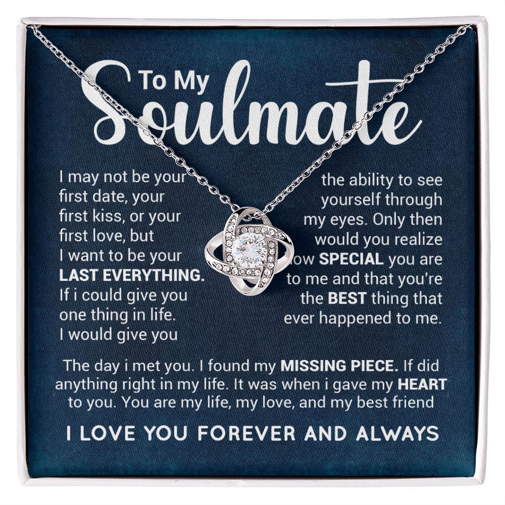 To my soulmate - blue - my love my life my best friend Love Knot - Bulk