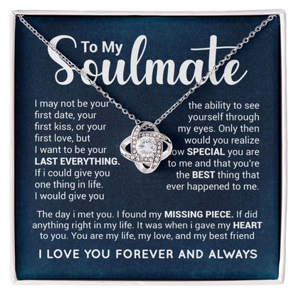 To my soulmate - blue - my love my life my best friend Love Knot - Bulk