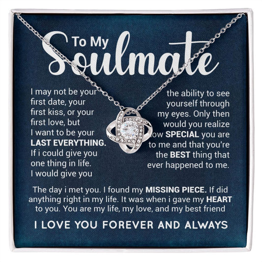To my soulmate - blue - my love my life my best friend Love Knot - Bulk